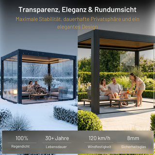 Sky Pergola Glas-Seitenwand