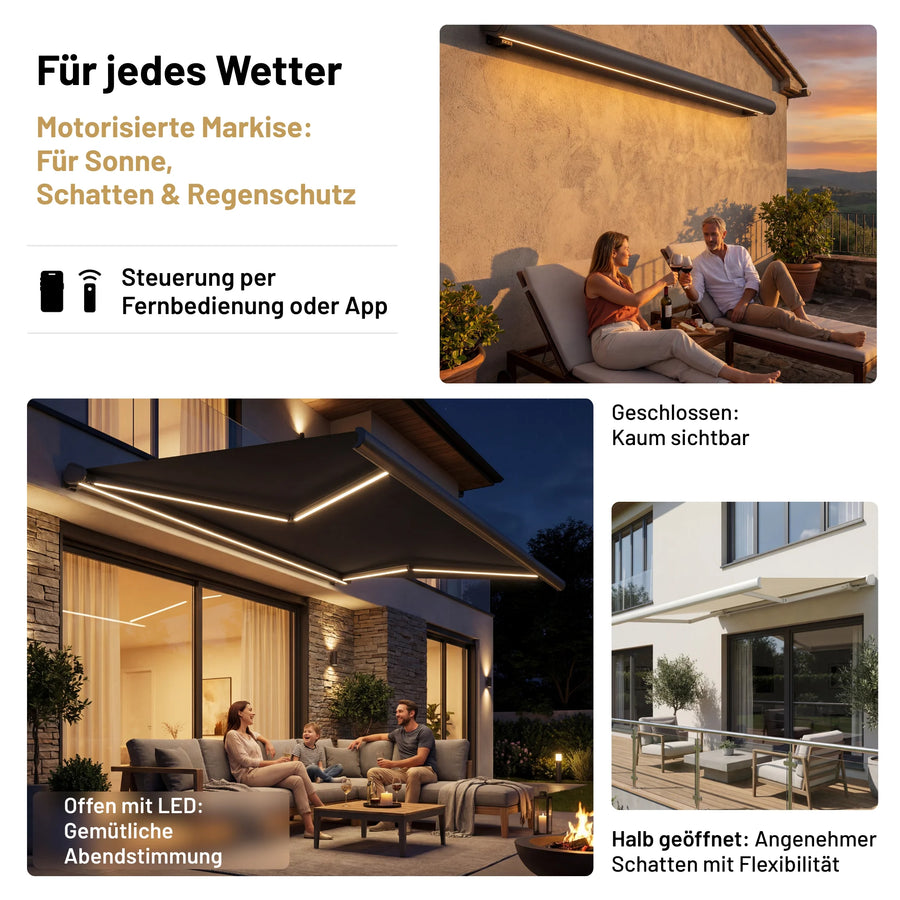 SkyPergola SkyShade LED Sonnenmarkise