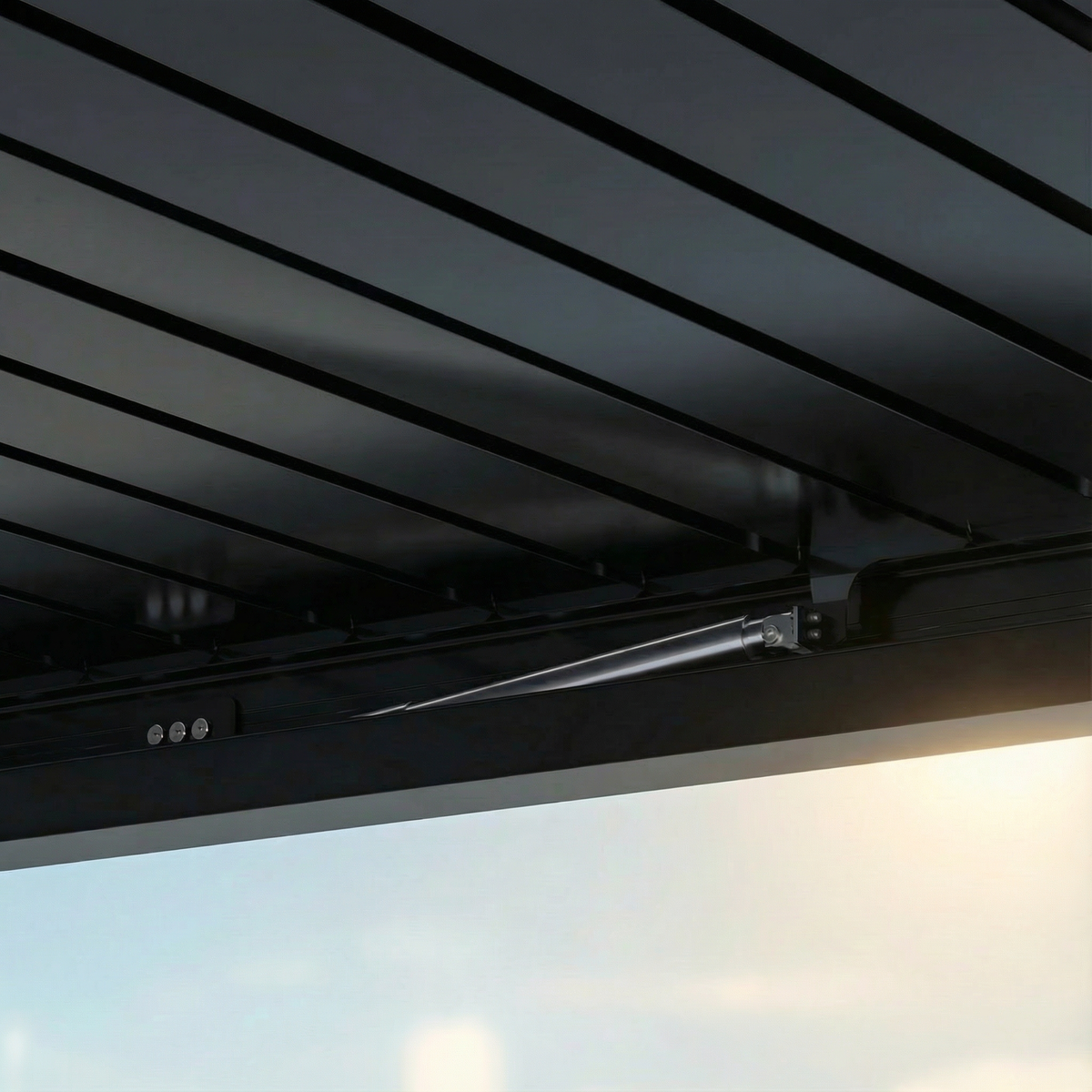 Motorized louvered roof